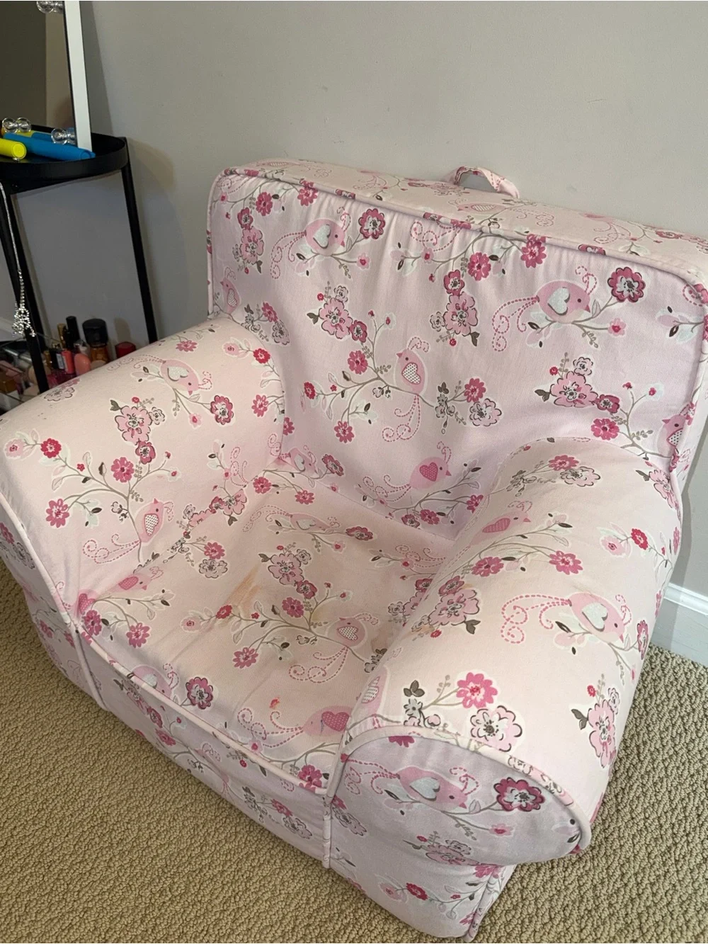 Pottery Barn Kids 🚨🩷 anywhere Pink Floral Upholstered Kids Armchair